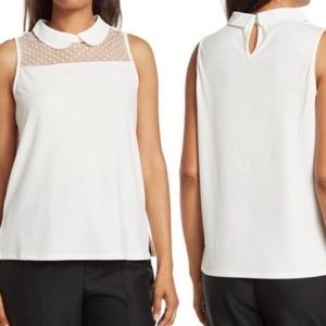Adrianna Papell White Sleeveless Blouse